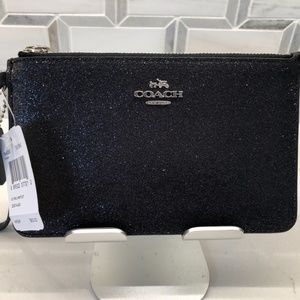 NWT Coach Black Glitter Wristlet